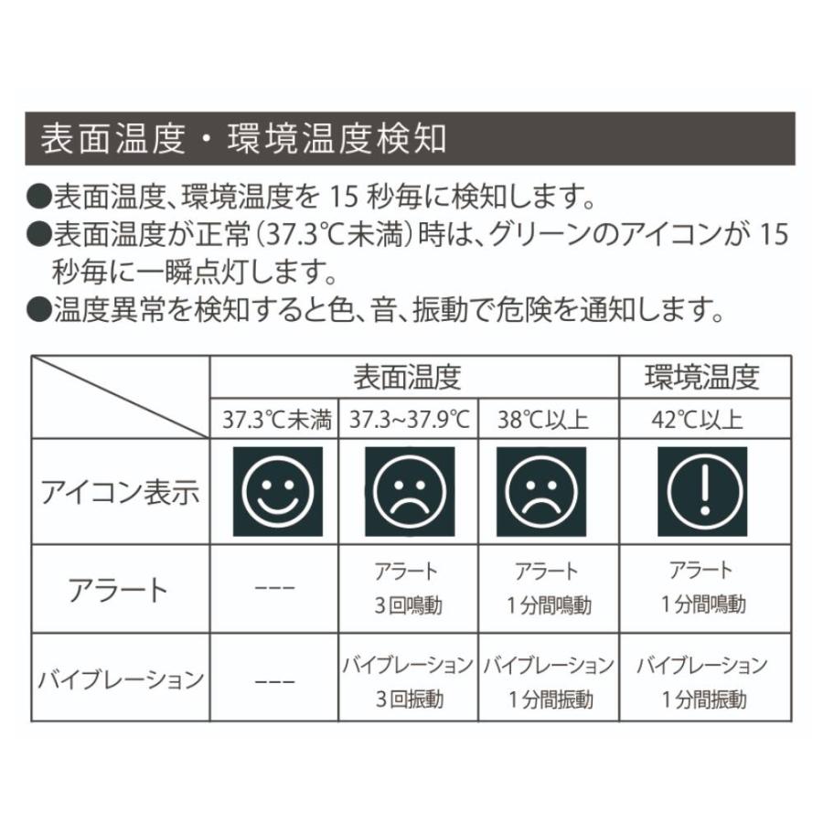 熱中症指数計 熱中症計 熱中アラーム 防水 熱中症対策 15秒ごとに自動計測 警戒アラート アラームバンド 熱中症アラームバンド リストバンド｜attention8-25｜03