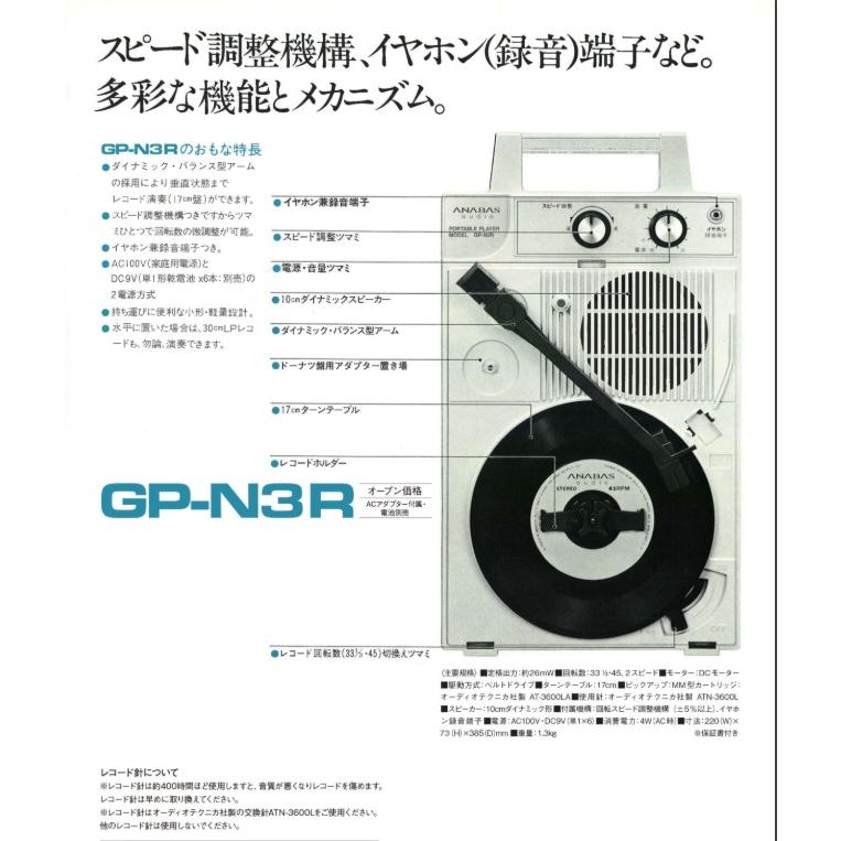 ANABAS（アナバス） ポータブルレコードプレーヤー 針 高音質 復刻版