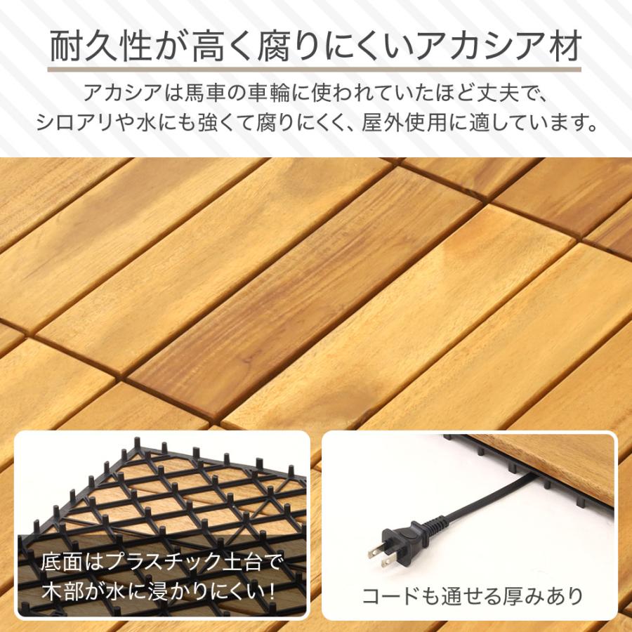 ウッドデッキ ウッドパネル デッキ 庭 タイル 置くだけ ベランダ 天然