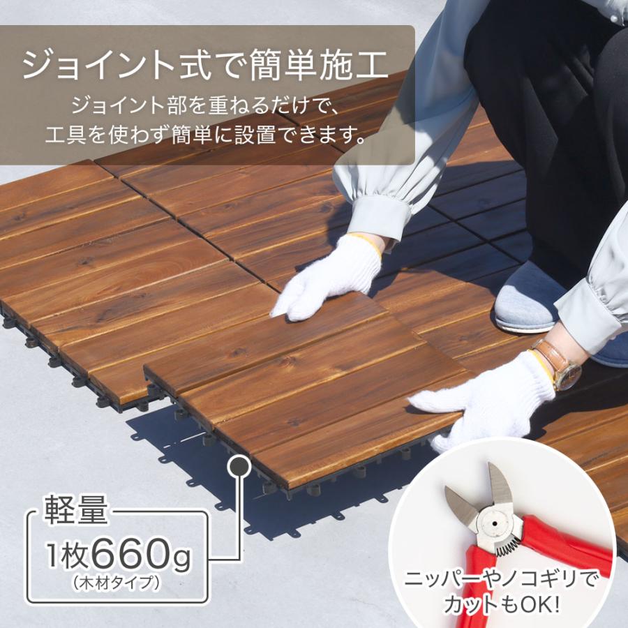 ウッドパネル ウッドデッキ ウッドタイル 庭 タイル 置くだけ ベランダ