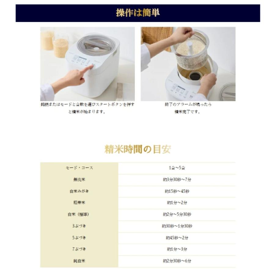 IRIS OHYAMA（アイリスオーヤマ） 精米機 家庭用 5合 小型 RCI-C5-C