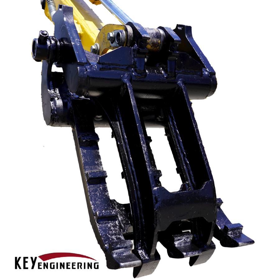 2点止式 機械式フォーク「型式KF-01C」マイクロショベルクラス 専用機型 キーエンジニアリング製 ユンボ ハサミ つかみ |  | 01