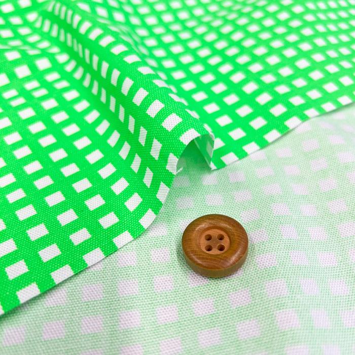 蛍光カラーオックス生地/チェック柄の生地/ネオンカラーチェック