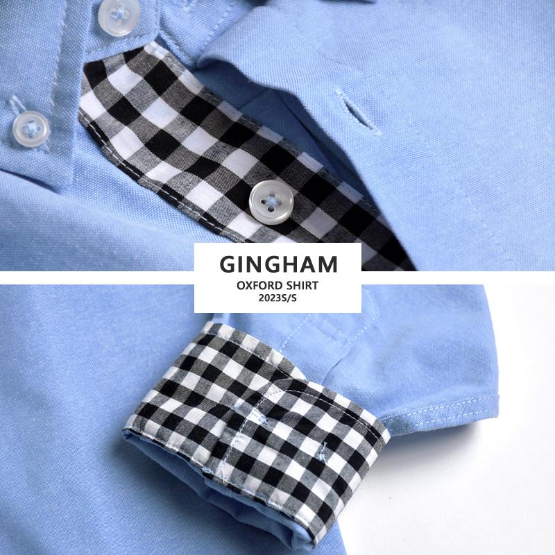 オックスフォードシャツ 長袖 メンズ ボタンダウン ギンガムチェック