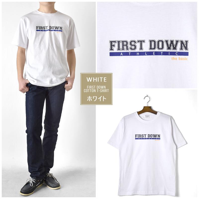 Tシャツ 半袖 プリント カレッジロゴ ファーストダウン FIRSTDOWN 綿100％ 無地 コットン メンズ 送料無料 セール 父の日 通販M《M1.5》｜atto-select｜08