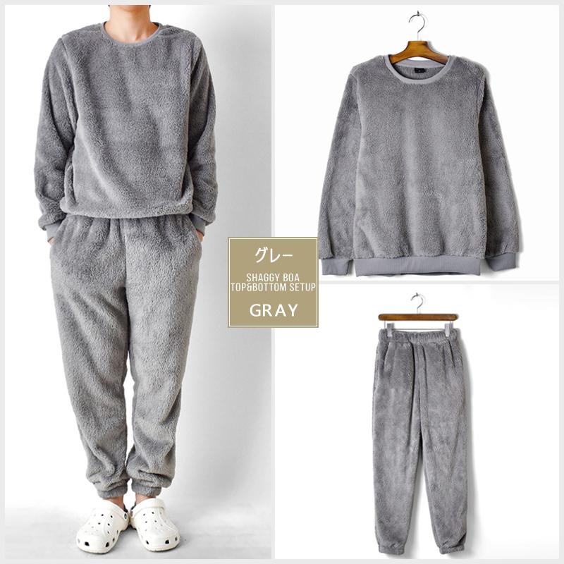 あき アス スウェット フリース パジャマ メンズボア オットギ ごま油