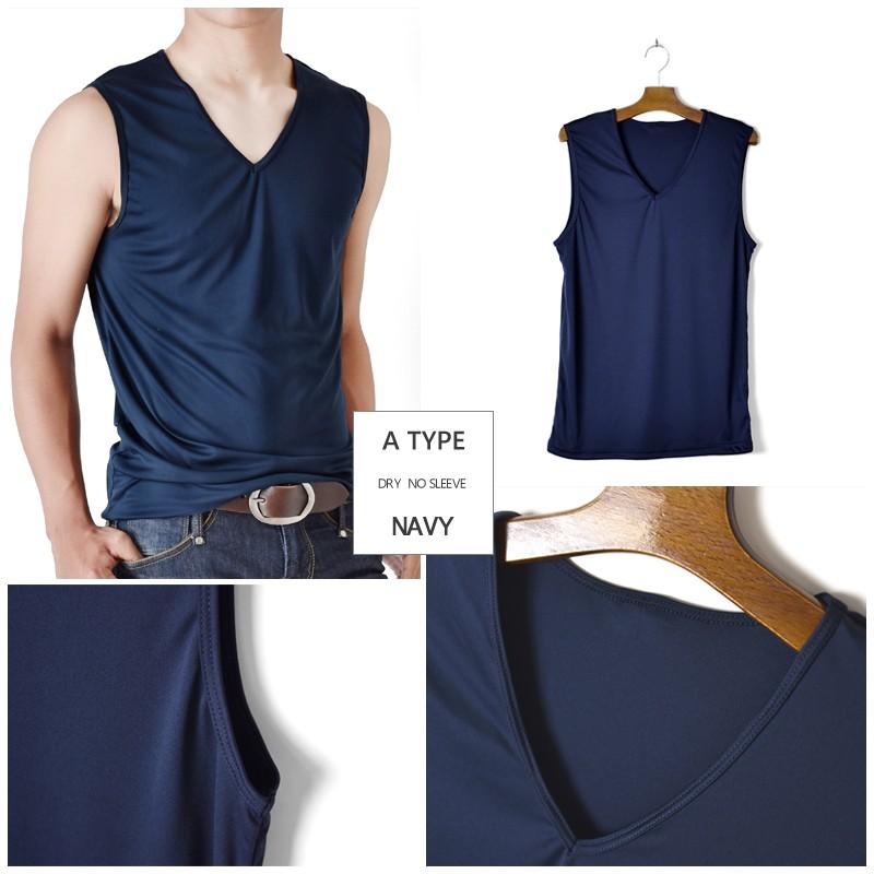 タンクトップ DRY ストレッチ 接触冷感 ノースリーブ Tシャツ カットソー メンズ アンダーウェア 下着 送料無料 父の日 通販M《M1》 | ブランド登録なし | 16