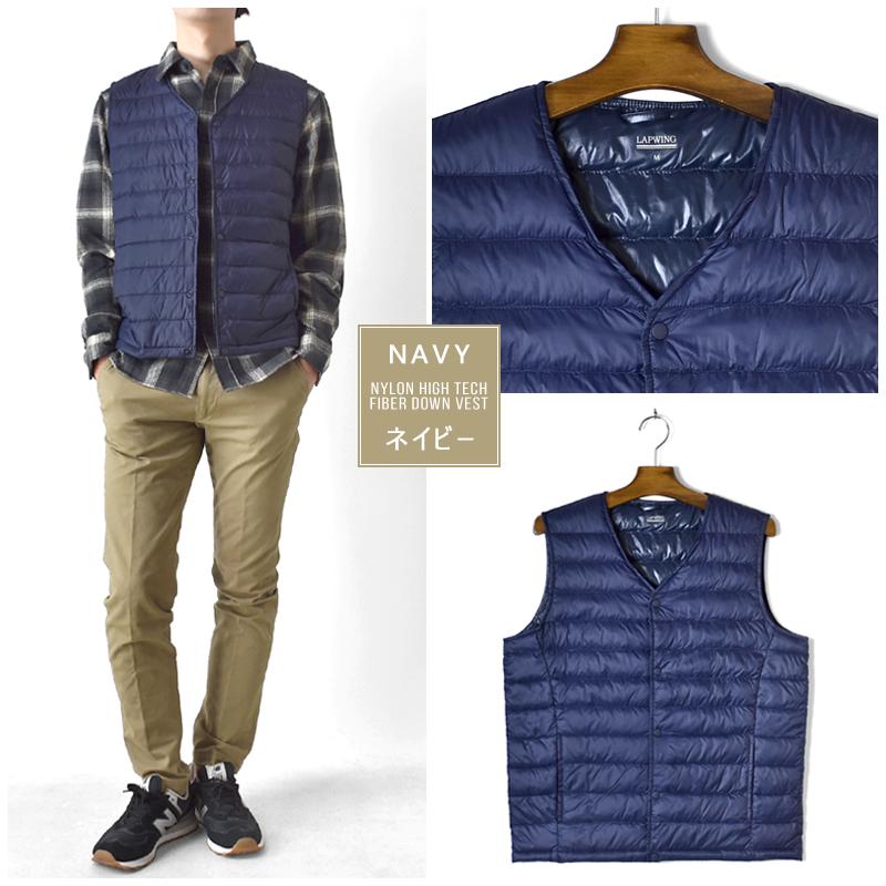 ダウンベスト メンズ アウター 中綿ベスト Vネック インナーダウン