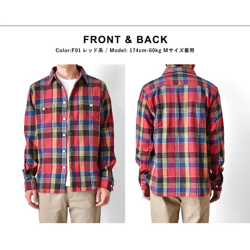 ネルシャツ チェックシャツ 長袖シャツ メンズファッション トップス