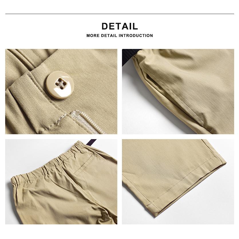 クロップドパンツ ストレッチ メンズ ナイロンベルト付き 7分丈 ハーフ