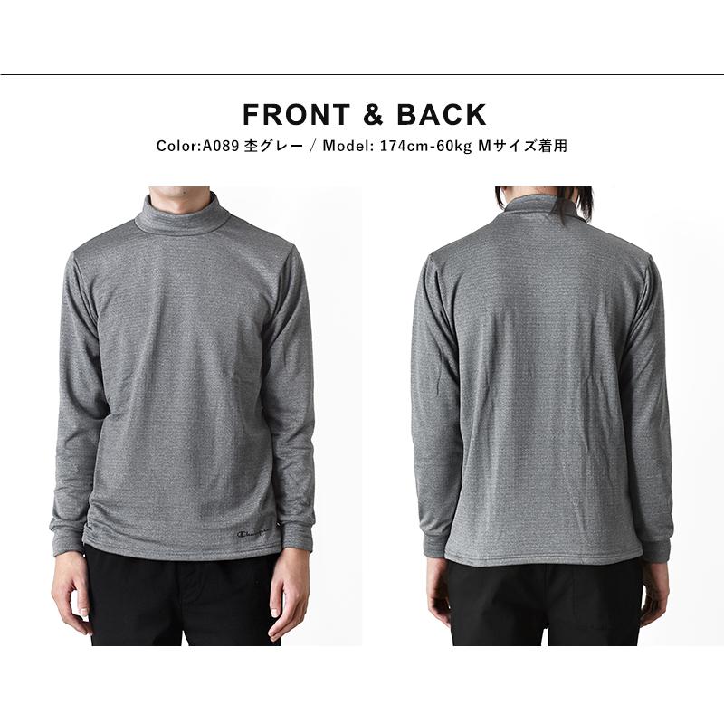 Champion（チャンピオン） Tシャツ 長袖 メンズ ハイネック 裏起毛