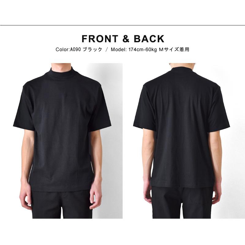 Hanes（ヘインズ） モックネック Tシャツ メンズ 半袖 ストレッチ