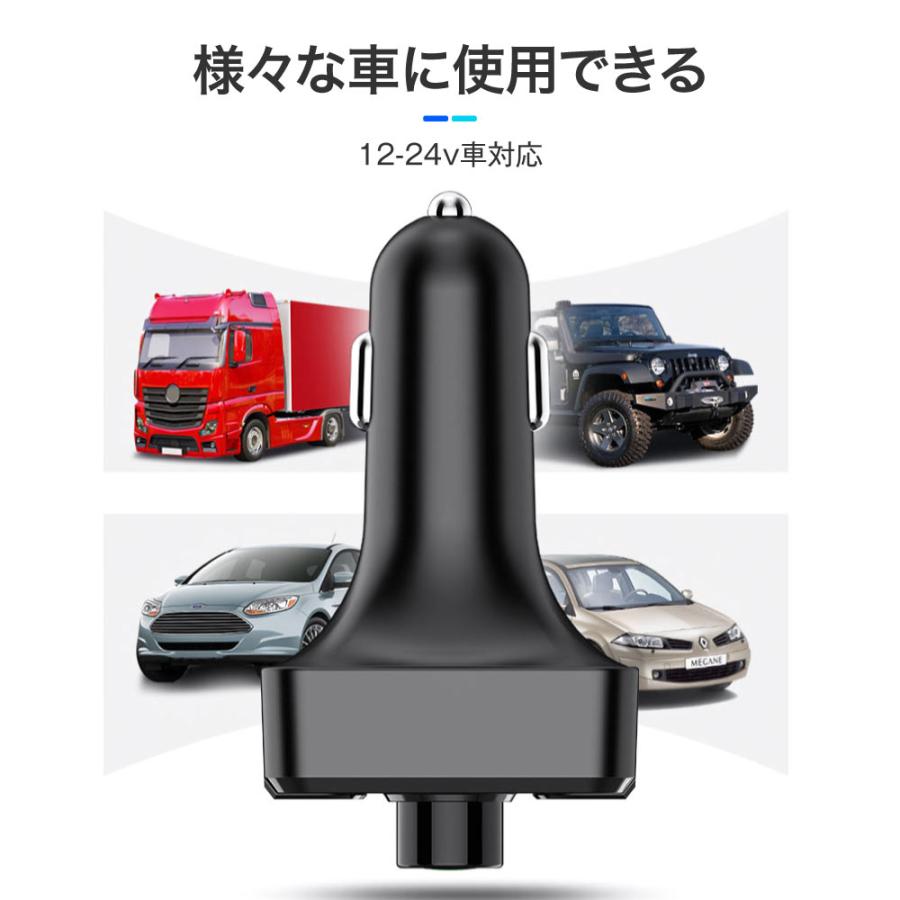 FMトランスミッター 技適認証済み 車 Bluetooth5.0 12V 24V ノイズ軽減 iPhone Android microSDカード bt36 | ブランド登録なし | 13