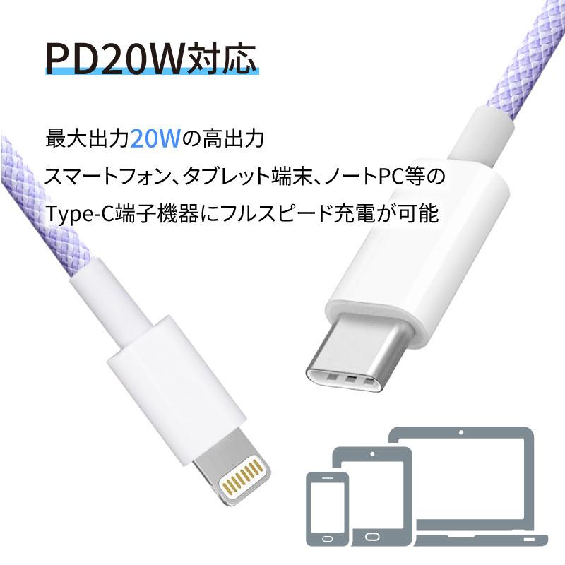 iPhone 充電 ケーブル 2本セット ライトニングケーブル 急速 Type-C lightning USB-C PD20W対応 2m 1.5m 1m 30cm | ブランド登録なし | 04