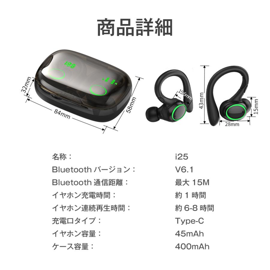 ワイヤレスイヤホン Bluetooth 6.1 ワイヤレス イヤホン iPhone