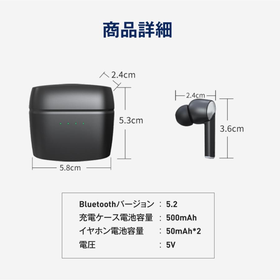 ワイヤレスイヤホン Bluetooth5.3 ノイズキャンセリング iPX5