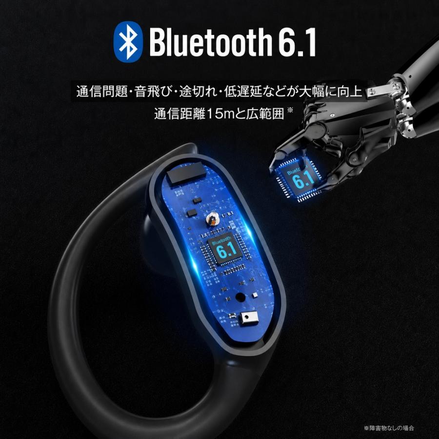 耳掛け型 ワイヤレスイヤホン Bluetooth 6.1 iPhone android 9h再生