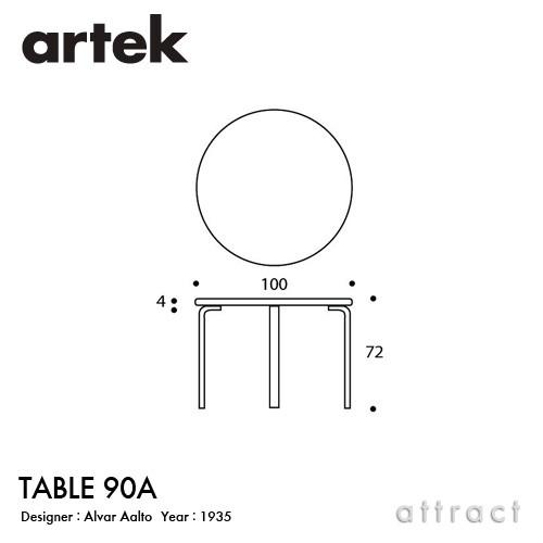 【新品 送料込み】 Artek アルテック TABLE 90A テーブル Φ100cm （厚み 4cm） バーチ材 天板 （ホワイトラミネート） 脚部 （クリアラッカー） デザイン：アルヴァ・アアルト 【SKC2819886176】(98560円)