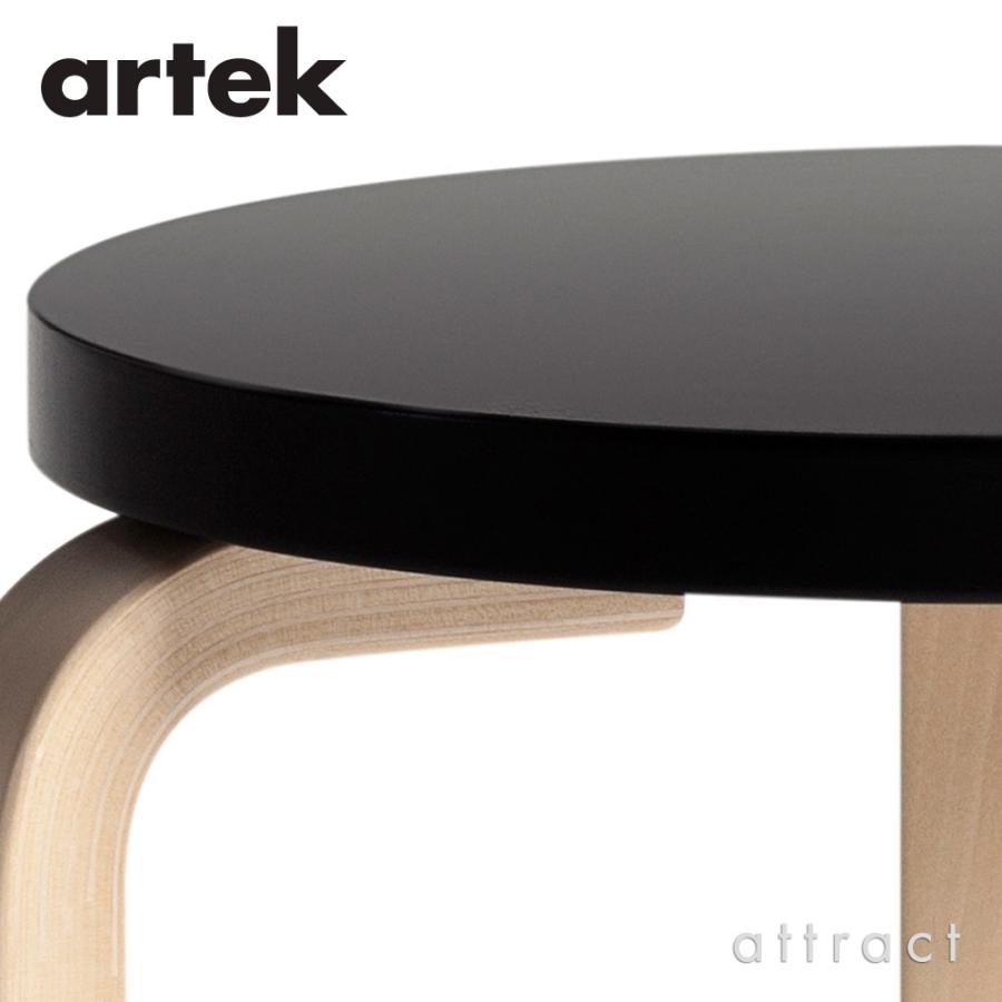 Artek アルテック STOOL 60 スツール 3本脚 バーチ材 座面（ブラック） 脚部（クリアラッカー仕上げ） スタッキング可能 デザイン：アルヴァ・アアルト｜attract-online｜02