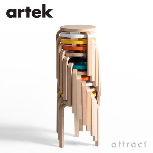 Artek アルテック STOOL 60 スツール 3本脚 バーチ材 座面（オレンジ） 脚部（クリアラッカー仕上げ） スタッキング可能 デザイン：アルヴァ・アアルト｜attract-online｜03