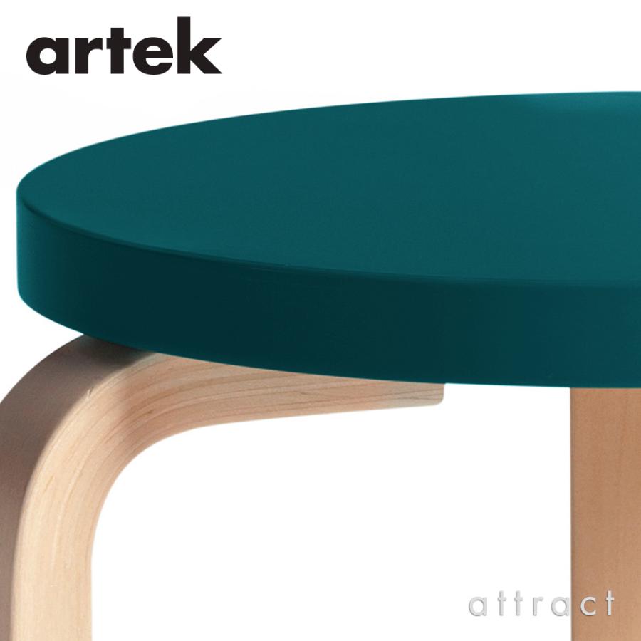 Artek アルテック STOOL 60 スツール 3本脚 バーチ材 座面（ペトロール） 脚部（クリアラッカー仕上げ） スタッキング可能 デザイン：アルヴァ・アアルト｜attract-online｜02
