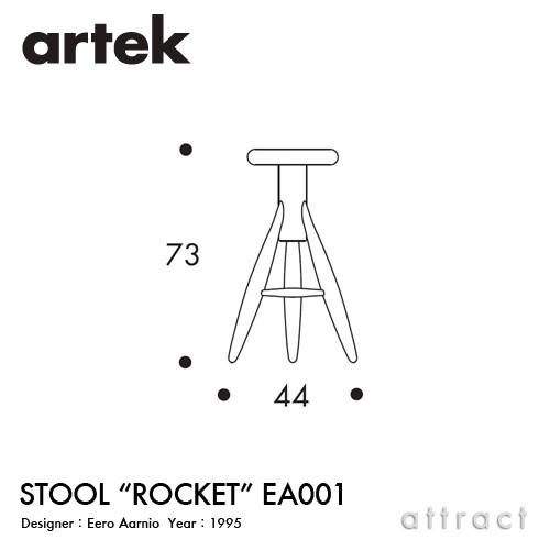 Artek アルテック STOOL ROCKET ロケット バースツール EA001 オーク材 （ソープ仕上げ） デザイン：エーロ・アールニオの画像