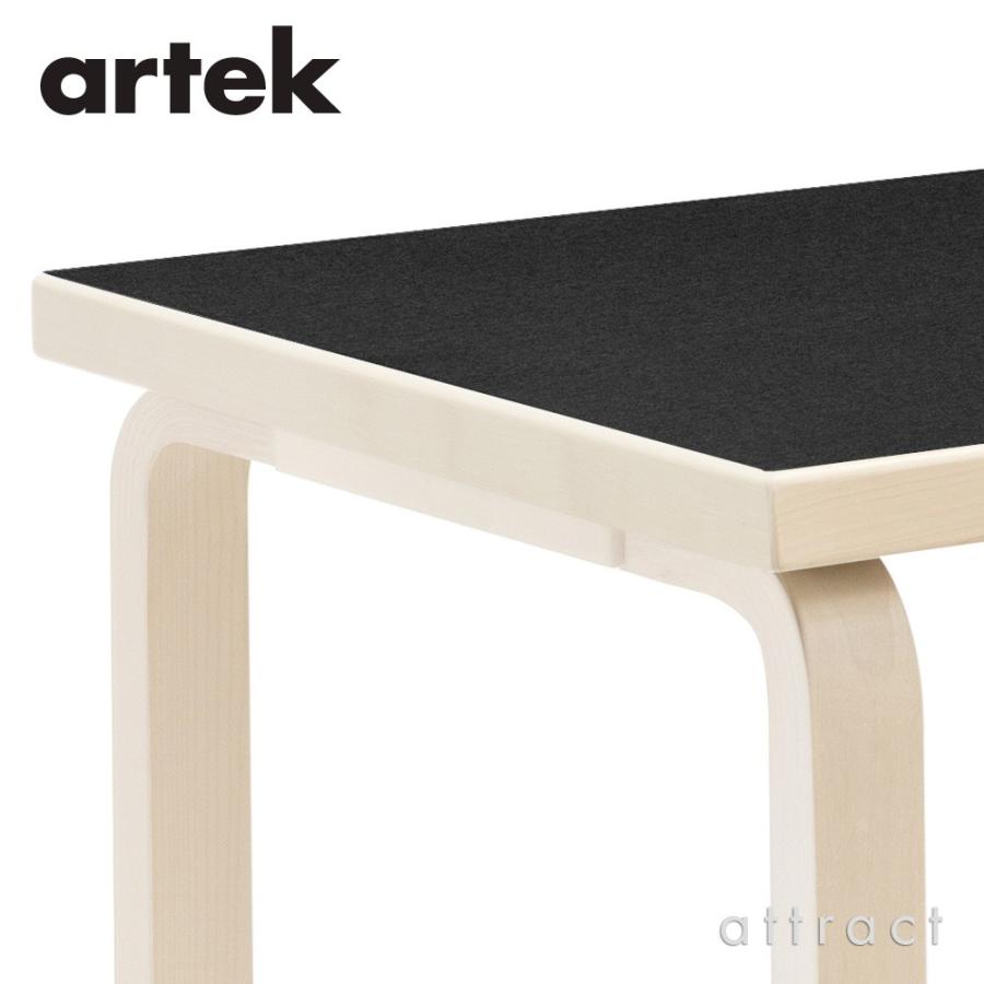 Artek アルテック TABLE 80A テーブル 80A サイズ：120×60cm 厚み 4cm 天板：ブラックリノリウム 脚部：クリアラッカー仕上げ デザイン：アルヴァ・アアルト｜attract-online｜02