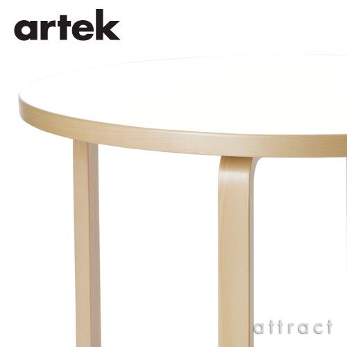 Artek アルテック TABLE 90A 子供用テーブル Φ100cm  高さ60cm バーチ材 天板 （ホワイトラミネート） 脚部 （クリアラッカー） デザイン：アルヴァ・アアルト｜attract-online｜02