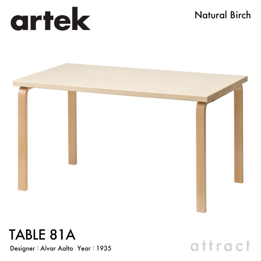Artek 好評受付中 アルテック TABLE 81A 69%OFF テーブル サイズ：150×75cm 4cm 脚部：クリアラッカー仕上げ アアルト デザイン：アルヴァ 天板：バーチ 厚み