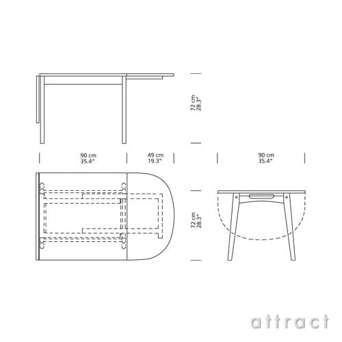 Carl Hansen & Son カールハンセン&サン CH002 伸長式 ダイニングテーブル W90〜188cm オーク オイルフィニッシュ デザイン：ハンス・J・ウェグナー｜attract-online｜02