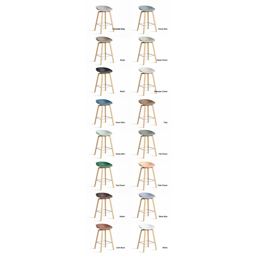 HAY ヘイ About A Chair アバウト ア スツール AAS 32 ver 2.0 HIGH ハイタイプ 85cm カラー：16色 ベース：オーク（水性塗装） デザイン：ヒー・ウェリングの画像
