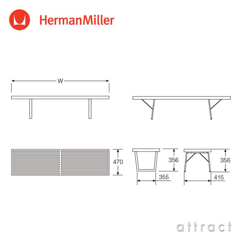Herman Miller ハーマンミラー Nelson Platform Bench ネルソン プラットフォームベンチ 1525mm ウッドベース トップ：メープル デザイン：ジョージ・ネルソンの画像