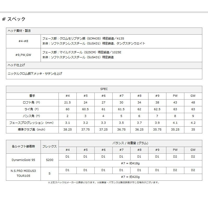 ミズノプロ 245 アイアン 単品販売 (#4/GW) ダイナミックゴールド 95 シャフト装着仕様｜attractgolf｜02