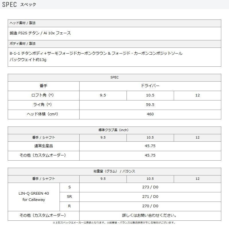 ELYTE カスタム キャロウェイ エリート マックスファスト ドライバー