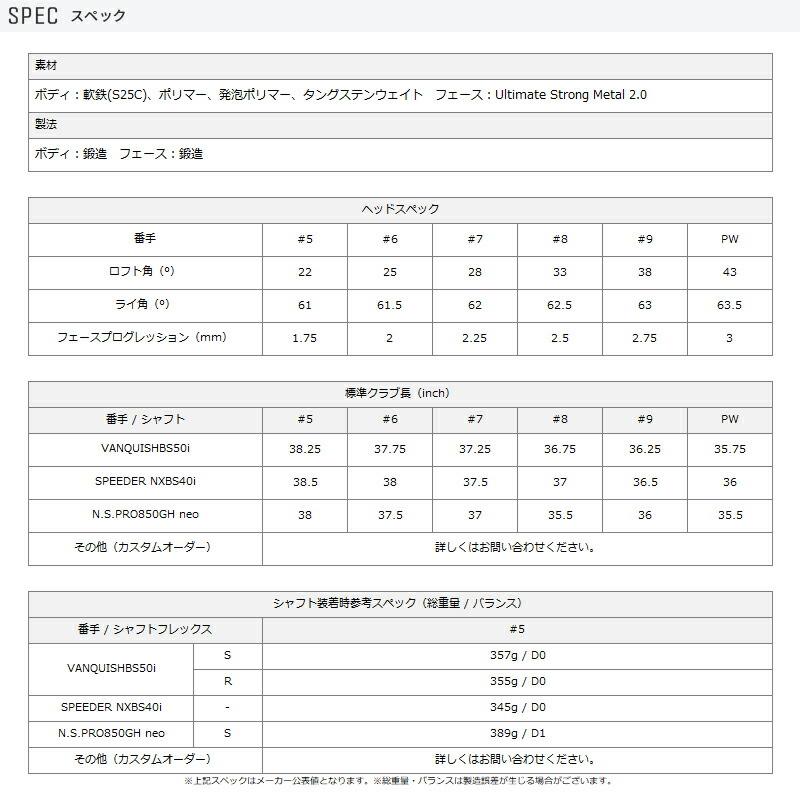 【カスタム】ブリヂストンゴルフ 233HF アイアン 2023年モデル 単品販売 (#5) N.S.PRO850GH neo シャフト装着仕様 (NSプロ850GHネオ)｜attractgolf｜02