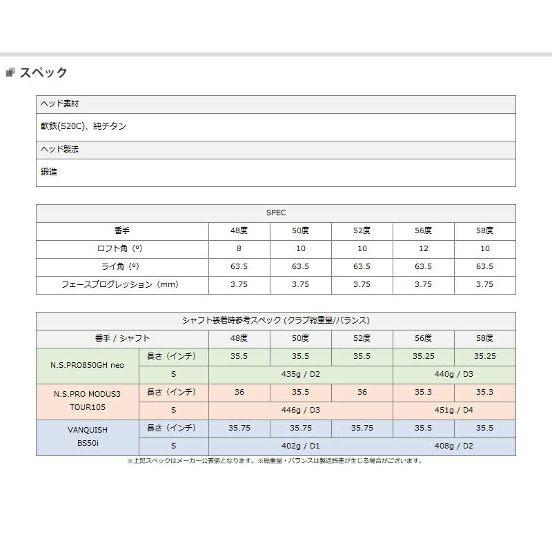 ブリヂストンゴルフ BRM2 HF ウェッジ N.S.PRO850GH neo シャフト装着仕様 (2023-2024年モデル) #ブリジストン#右打ち用#NSプロ850GHネオ｜attractgolf｜02