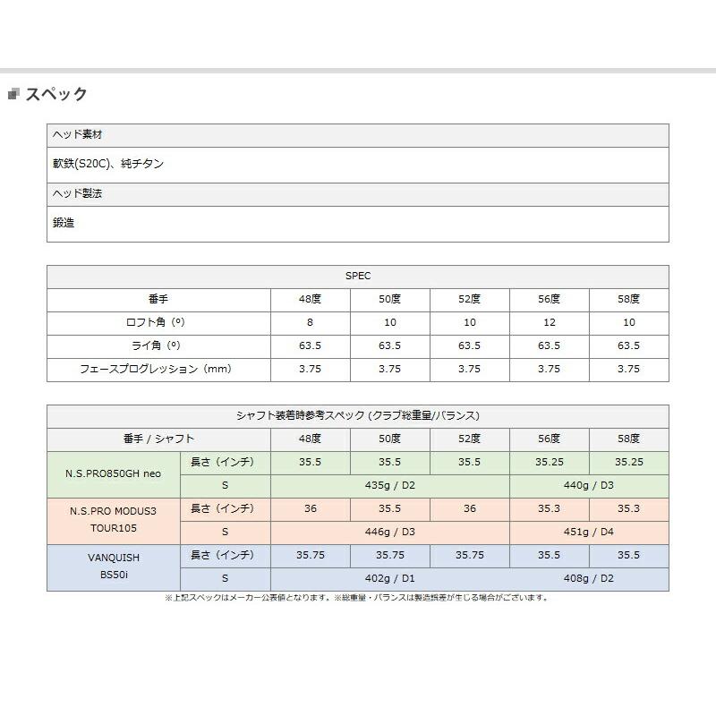 カスタム ブリヂストンゴルフ BRM2 HF ウェッジ ダイナミックゴールド 95 シャフト 2023-2024の画像