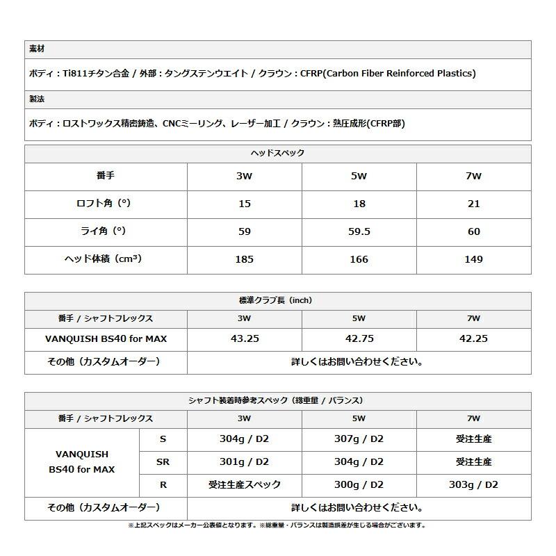 メーカー正規カスタムオーダー ブリヂストンゴルフ B3 マックス フェアウェイウッド 三菱 ヴァンキッシュ VV カーボンシャフトの画像