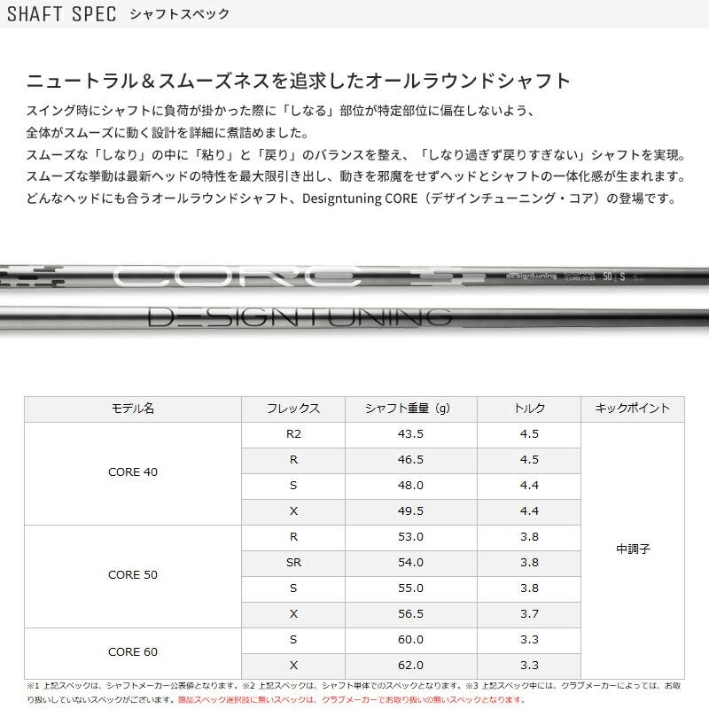 カスタム ブリヂストン ドライバー用スリーブ付きシャフト Designtuning CORE デザインチューニング コア B1ST B2HT#B1 B2_2