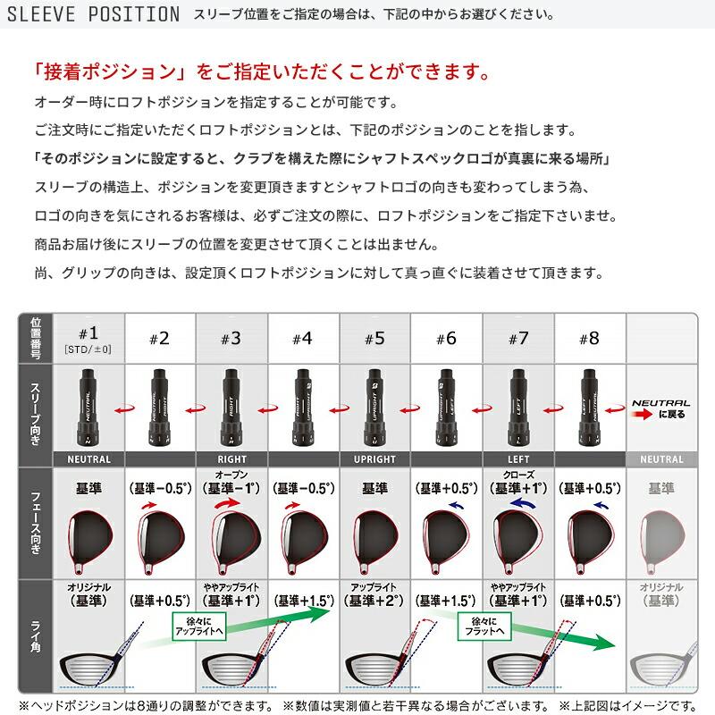 TOUR B カスタム ブリヂストン ドライバー用スリーブ付きシャフト 日本
