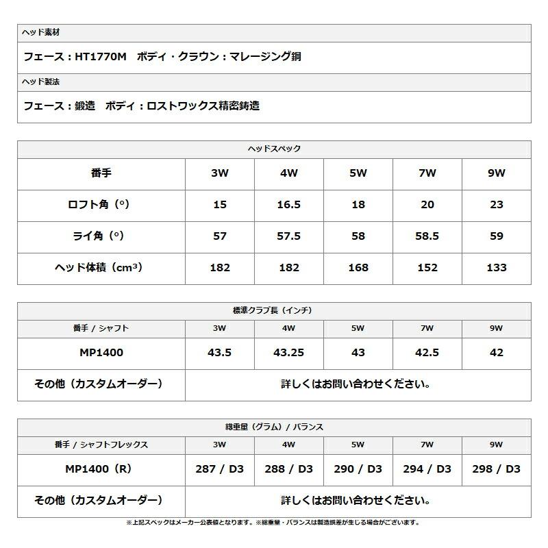 カスタム 右打用 ダンロップ ゼクシオ14 フェアウェイウッド 三菱 ディアマナ BB カーボンシャフト XXIO14 Diamana BB (2026)_1