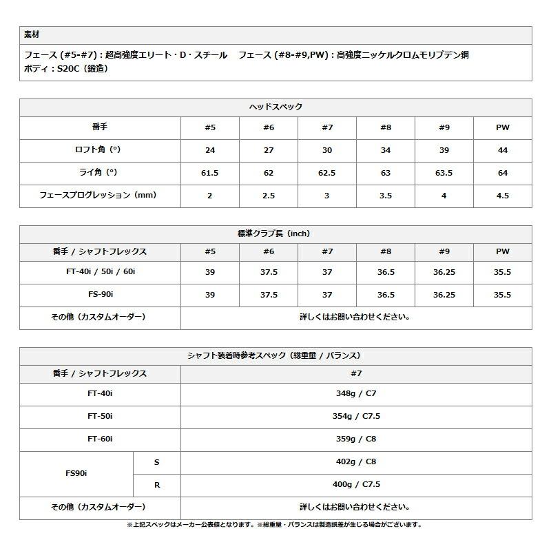 カスタム フォーティーン PC-3 アイアンセット 4本組 KBS TGI カーボンシャフト FOURTEEN PC3 KBS TGI GRAPHITEの画像
