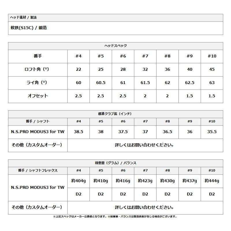 HONMA GOLF（本間ゴルフ） 【受注生産】【正規品】 右打用 ツアー