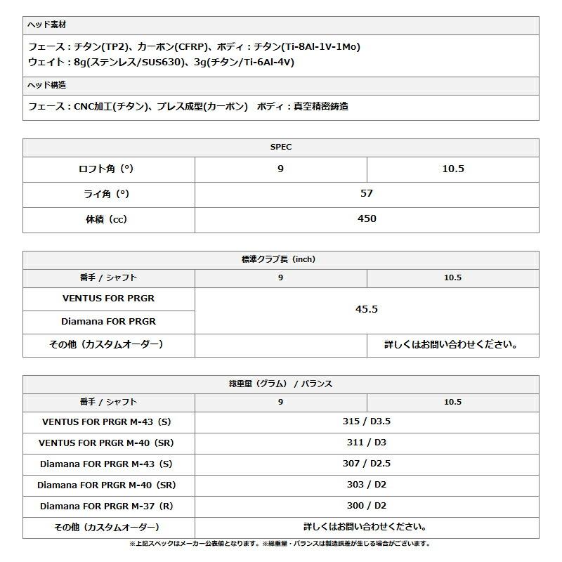 RS - 【受注生み出すこと】【定まり品】 右打用 労働者階級歯車 DUO １番ウッド フジクラ ベンタス TR 青味 カスタム購入注文 PRGR 二重奏 標準尺度 (2026)