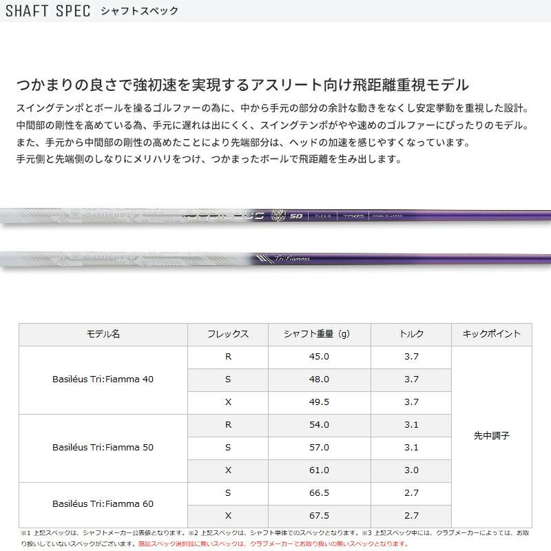 カスタム ピン ドライバー用スリーブ付きシャフト Basileus Tri:Fiamma バシレウス トライ フィアマ PING G430 G425 G410_2