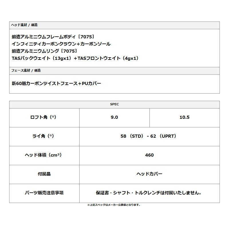 Qi4D - 【即納】【定まり品】【一部分売りわたす】 右打用 仕立て屋御手伝いさん マックス １番ウッド 上端単体 日本定まり品 Taylor Made MAX