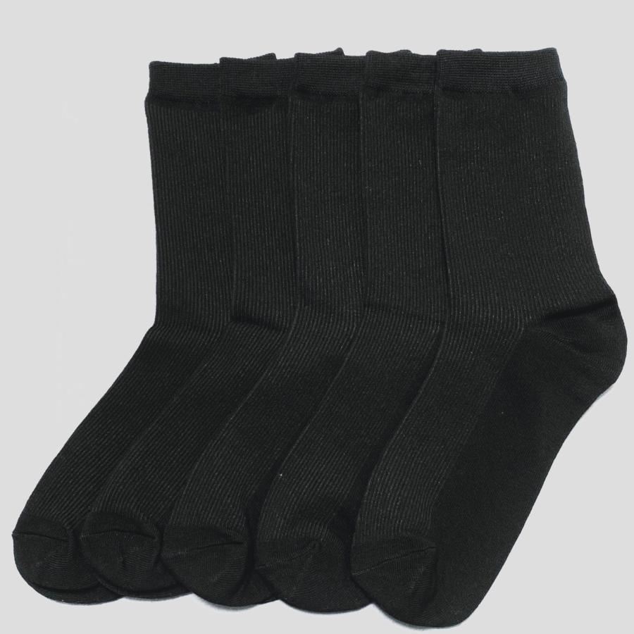 綿100％靴下　メンズ　25-28cm　5足まとめ売り　黒靴下　無地シンプル　ビジネスソックス　レビューを書いて送料無料 |  | 01