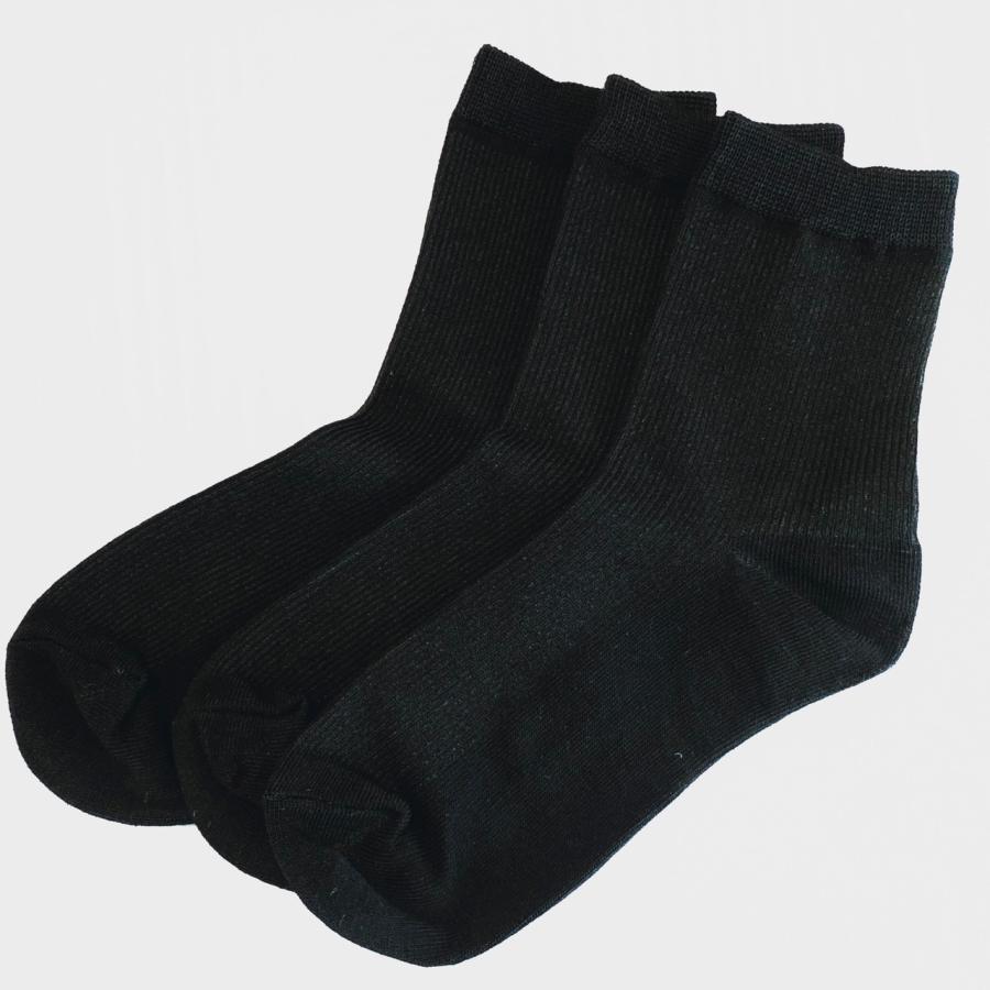 綿100％靴下　レディース　22−24cm　3足セット　黒靴下　シンプル　フォーマル　レビューを書いて送料無料 |  | 01