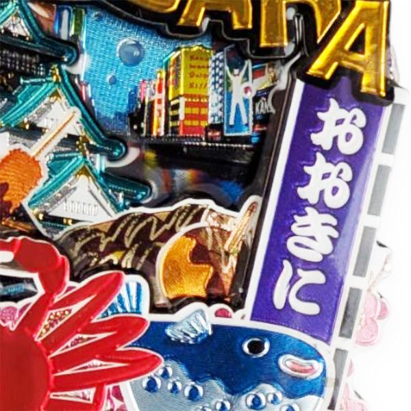 ご当地マグネット 大阪4 カニ・串カツ・タコ焼き・フグ・大阪城