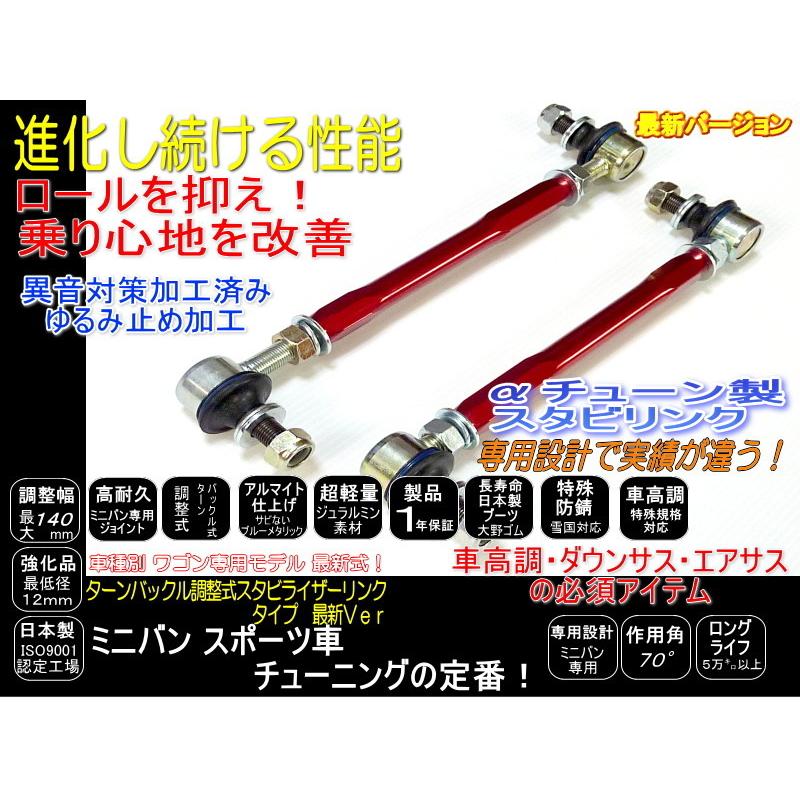 フィット 調整式 スタビリンク ｇｄ1 9 レッド 車高調 ダウンサスに 高耐久強化品 アルファチューン 新品 63 以上節約